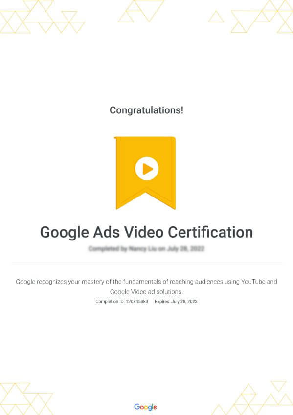 Google Ads Video Certification