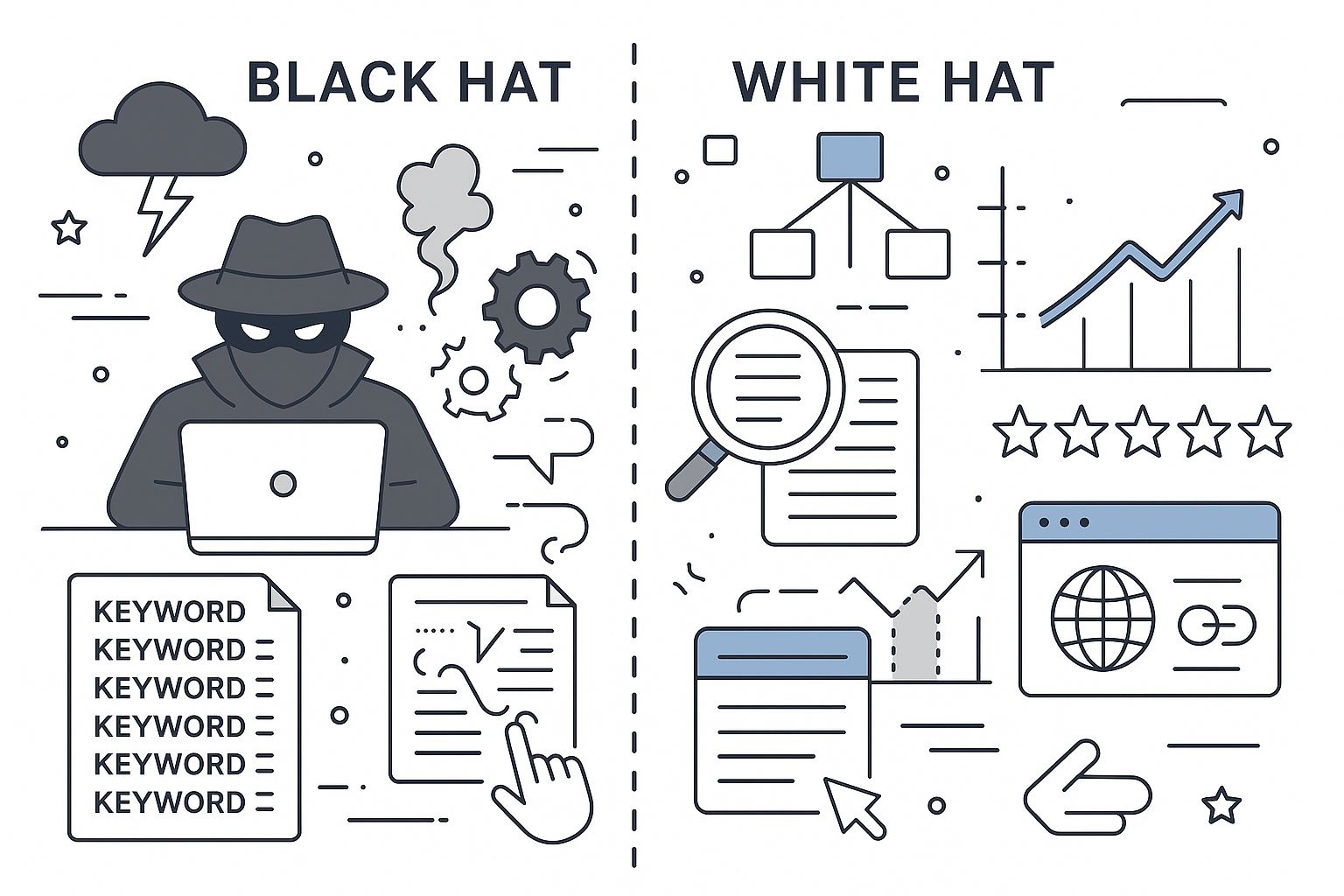 SEO 的黑帽與白帽手法的差異？